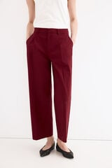 Pedro del Hierro Classic wide leg trousers Burgundy