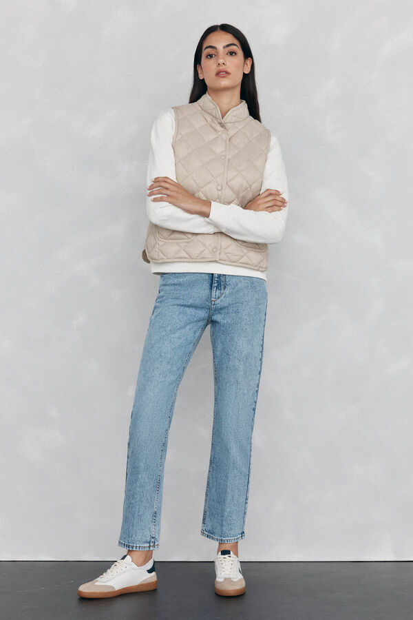 Pedro del Hierro Quilted gilet Beige