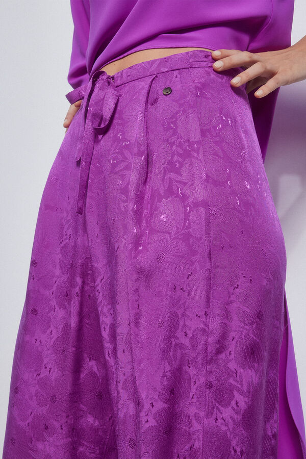 Pedro del Hierro Pantalon ancho jacquard Purple
