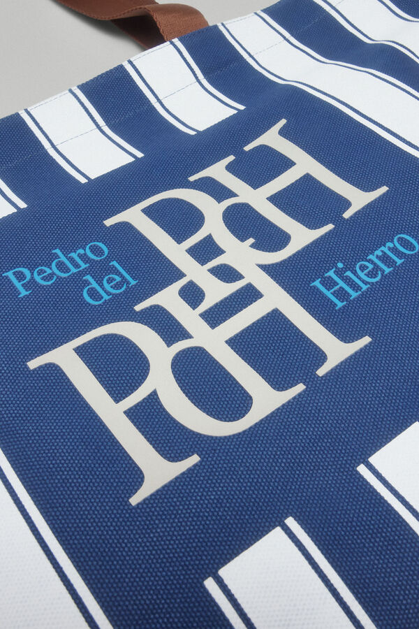 Pedro del Hierro Fabric beach bag Blue