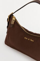 Pedro del Hierro Bolsa de ombro de nylon com fecho-éclair Marrom