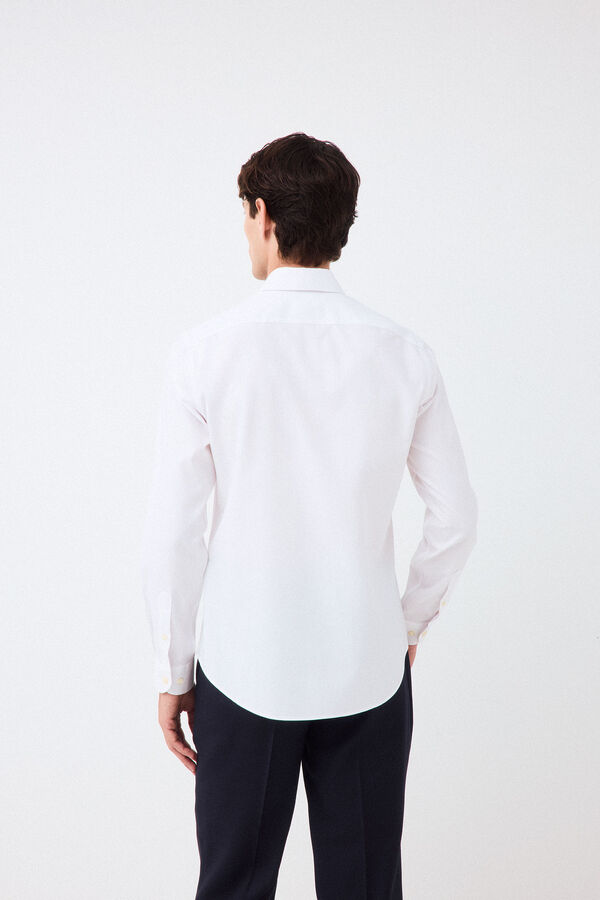 Pedro del Hierro Plain non-iron + anti-stain slim fit dress shirt White