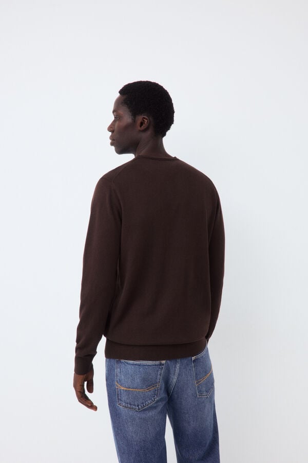 Pedro del Hierro Premium cotton silk cashmere knit jumper Brown