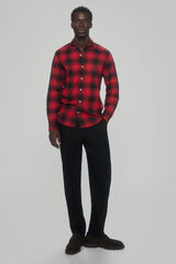 Pedro del Hierro Checked cashmere touch twill shirt Red