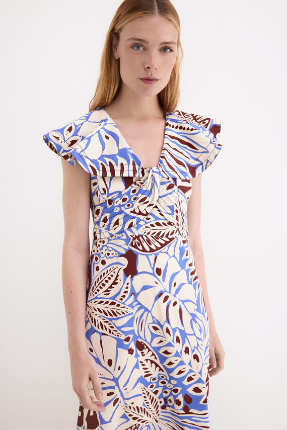 Vestido midi volantes