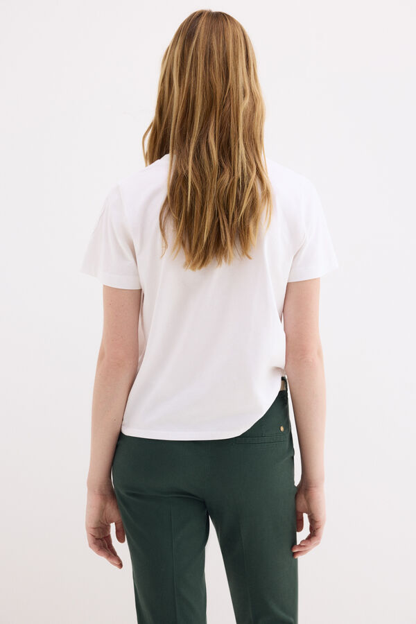 Pedro del Hierro Camiseta manga corta bordado cordon Blanco