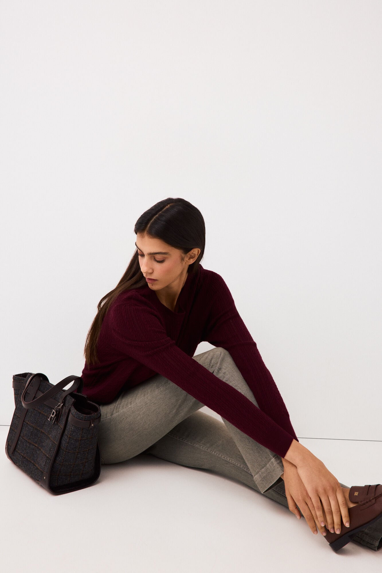 Pedro del Hierro Oversize mini cross-knit jumper