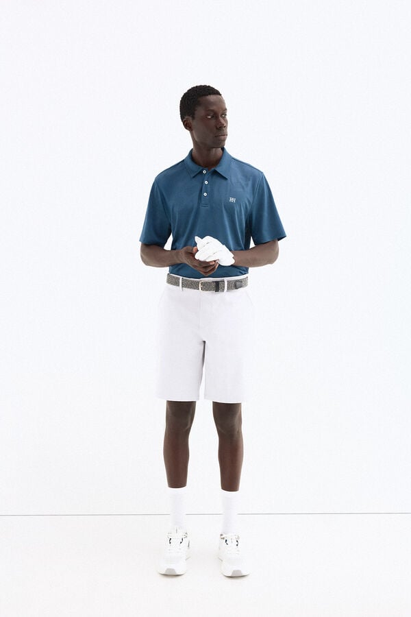 Pedro del Hierro Jacquard golf polo shirt Blue