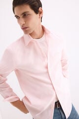 Pedro del Hierro Camisa sem engomar oxford lisa Rosa