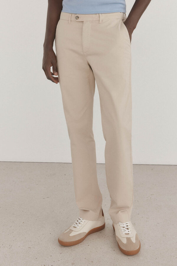 Pedro del Hierro Premium chinos trousers, regular fit Beige
