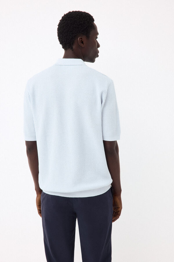 Pedro del Hierro Polo de malha premium de manga curta Azul