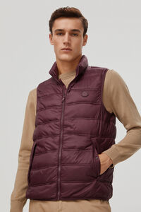 Pedro del Hierro Ultralight quilted gilet Burgundy