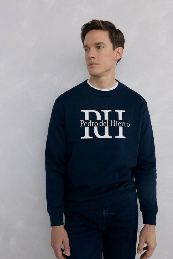 Pedro del Hierro Logo crew neck sweatshirt Blue