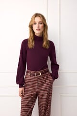 TFP by Tamara Falc&oacute; Viscose funnel neck jumper Burgundy