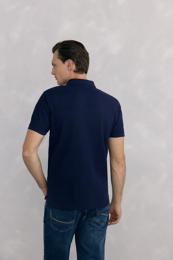 Pedro del Hierro Basic piqué polo shirt Blue