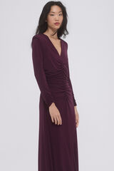 Pedro del Hierro Gathered jersey-knit dress Burgundy