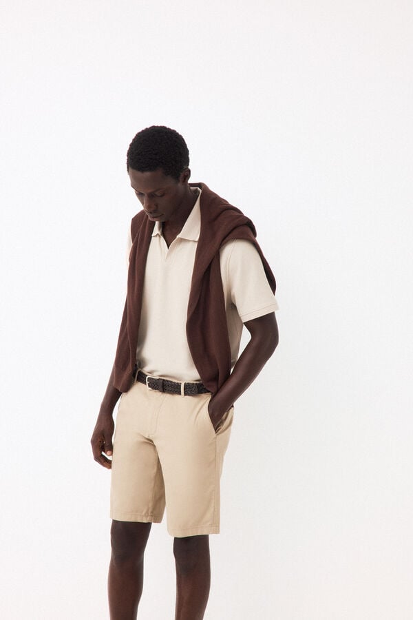 Pedro del Hierro Regular structure Bermuda shorts Beige