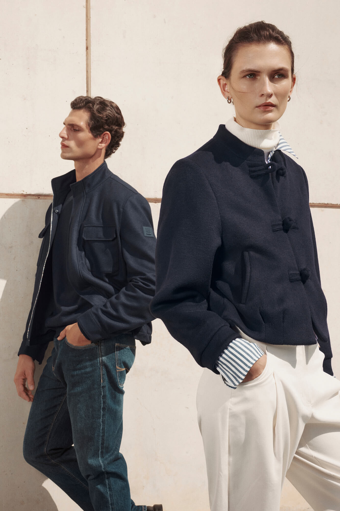 Pedro del Hierro Navy Asian jacket
