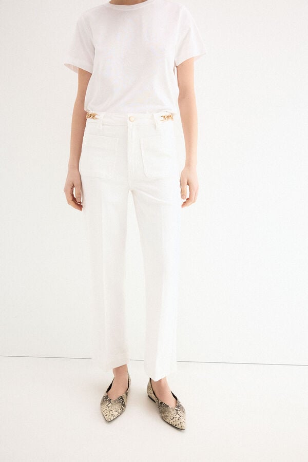 Pedro del Hierro Cropped stove pipe jeans White