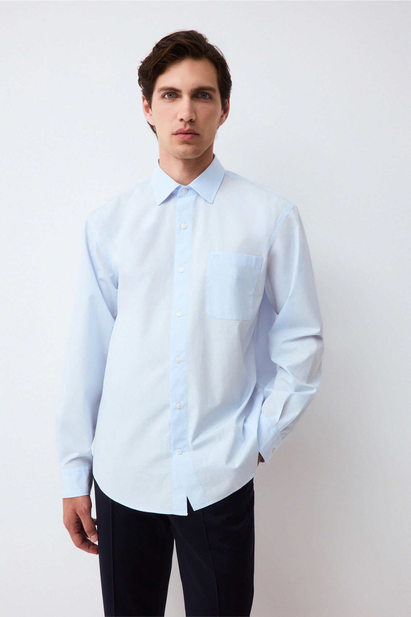 Pedro del Hierro Camisa lisa em popelina relax fit