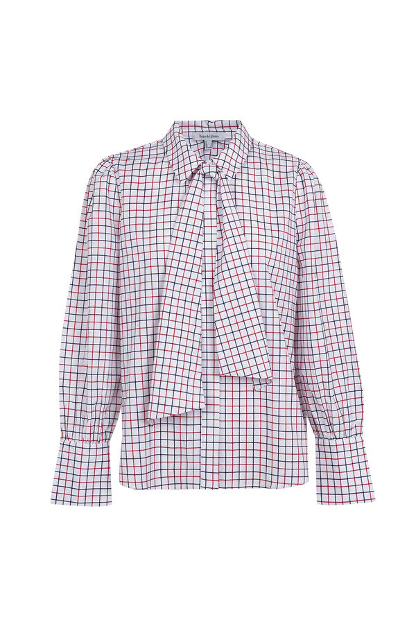 Pedro del Hierro Blusa cuadros lazada Rojo