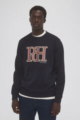 Pedro del Hierro Moletom com gola caixa Sweatshirt e logo Azul