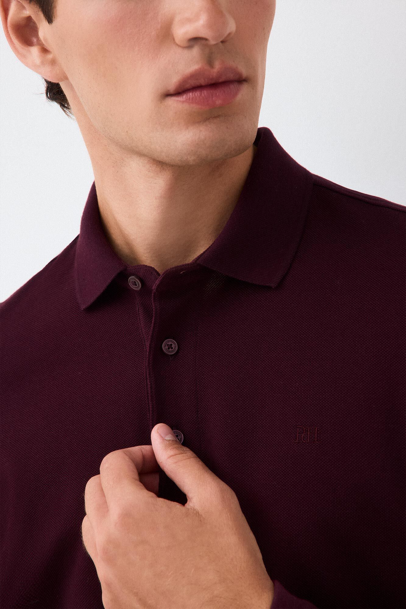 Pedro del Hierro Piqu&eacute; long sleeve polo shirt