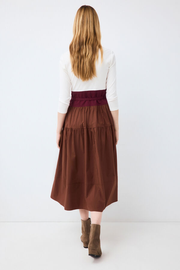 Pedro del Hierro Combined three-quarter sleeve dress Brown