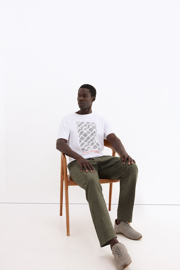 Pedro del Hierro Printed logo T-shirt White