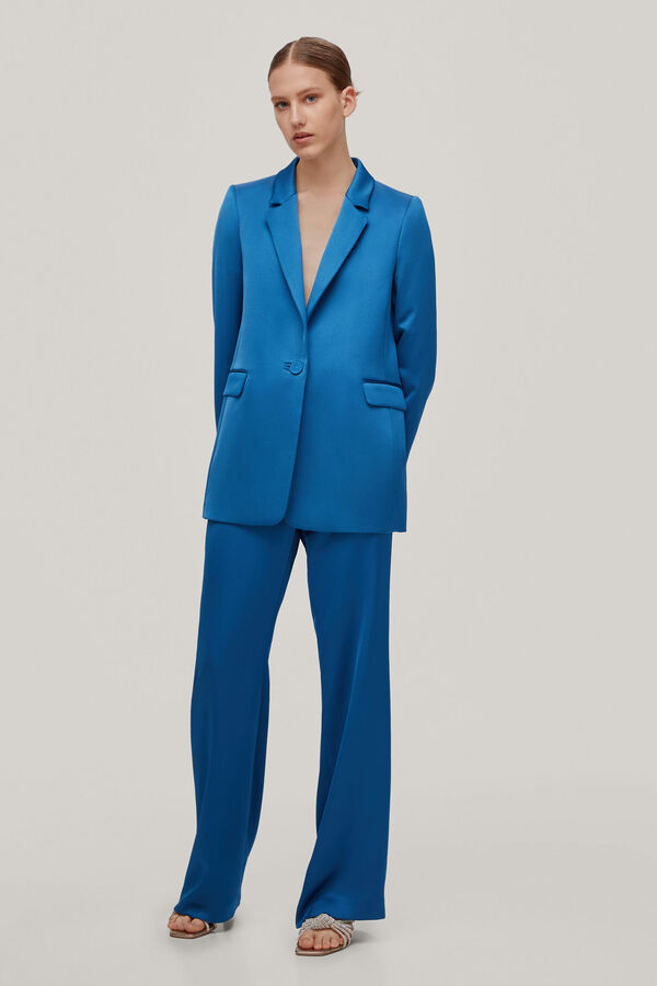 Pedro del Hierro Pantalon traje de tiro alto Turquesa