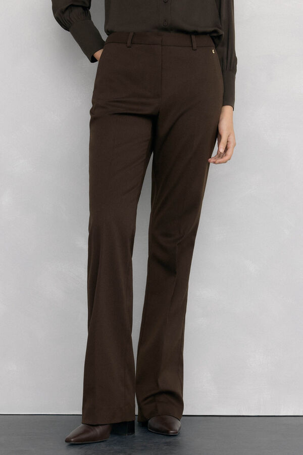 Pedro del Hierro Flare suit pants Brown
