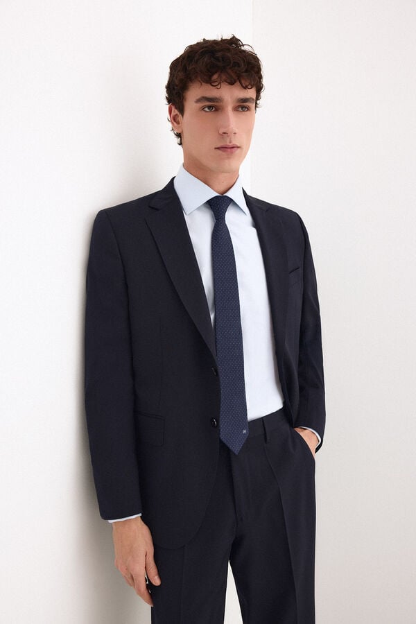 Pedro del Hierro Non-iron stain-resistant French cuff shirt Blue