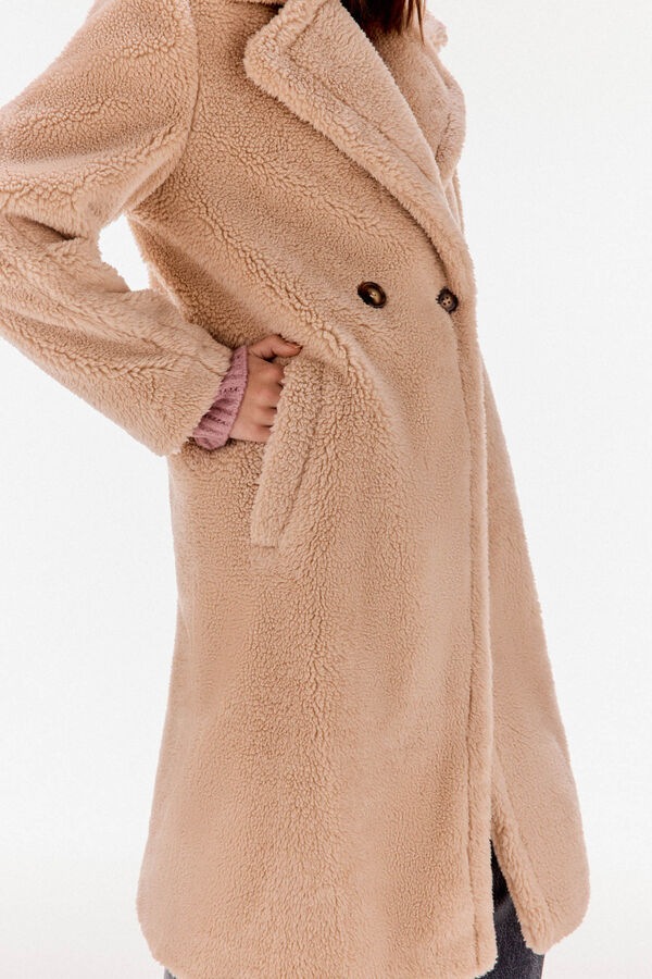 TFP by Tamara Falcó Teddy-effect coat Ecru