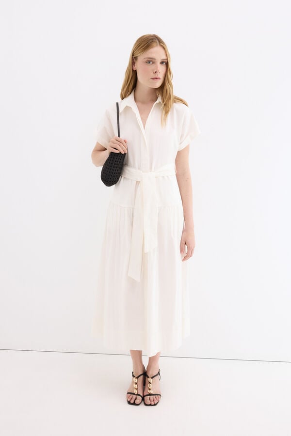 Pedro del Hierro Poplin shirt dress Brown