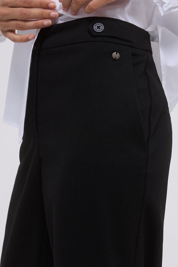 Pedro del Hierro Pantalón recto trabilla Negro
