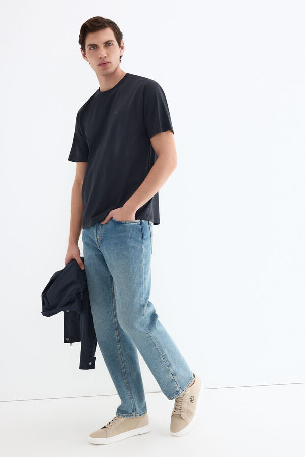 Pedro del Hierro Mercerized T-shirt Blue