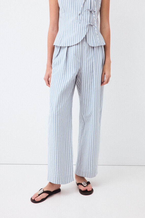 Pantalón recto rayas