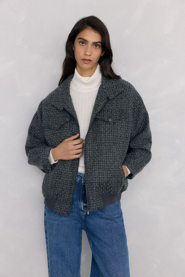 Pedro del Hierro Gray zip fastening -up jacket Grey