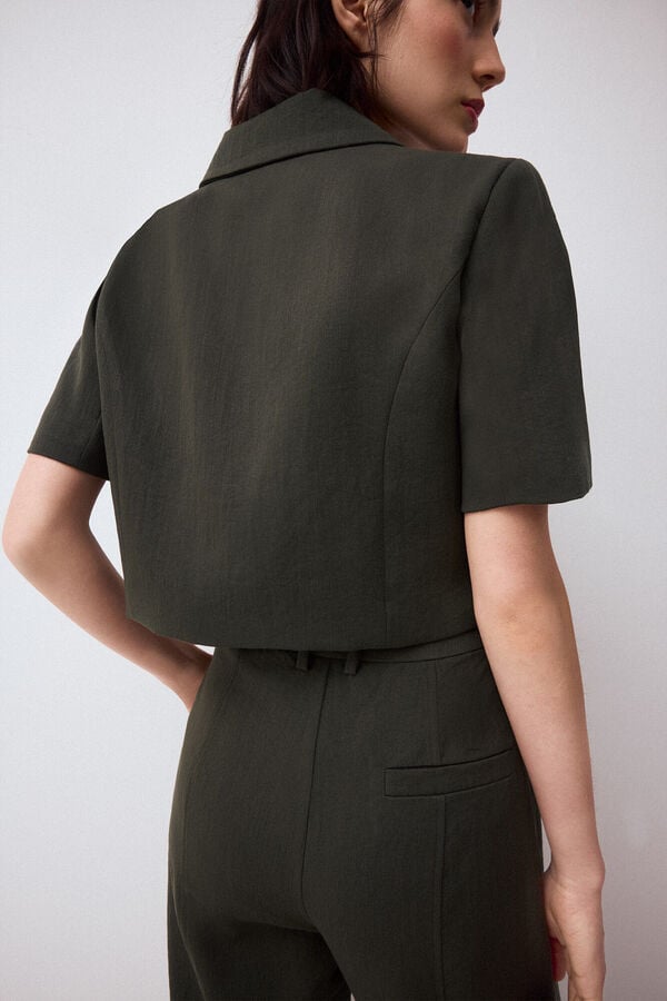 Pedro del Hierro Crop blazer Green