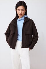 Pedro del Hierro Boucl&eacute; bomber Brown