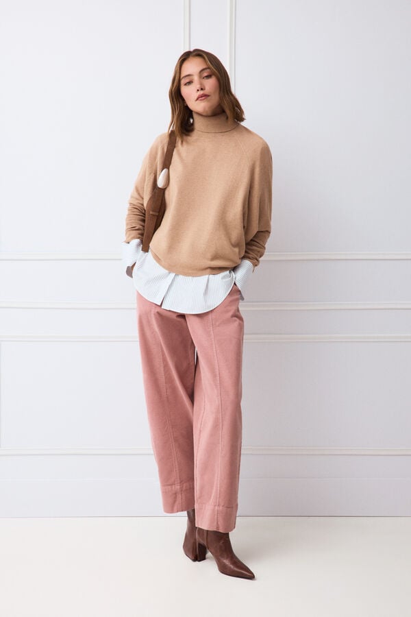 TFP by Tamara Falc&oacute; Oversize funnel neck jumper Brown