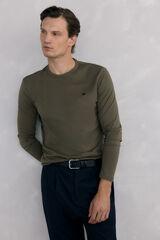 Pedro del Hierro Long-sleeved basic T-shirt Green