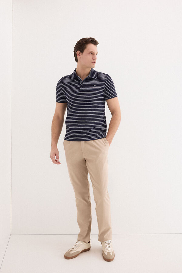 Pedro del Hierro Striped polo shirt Blue