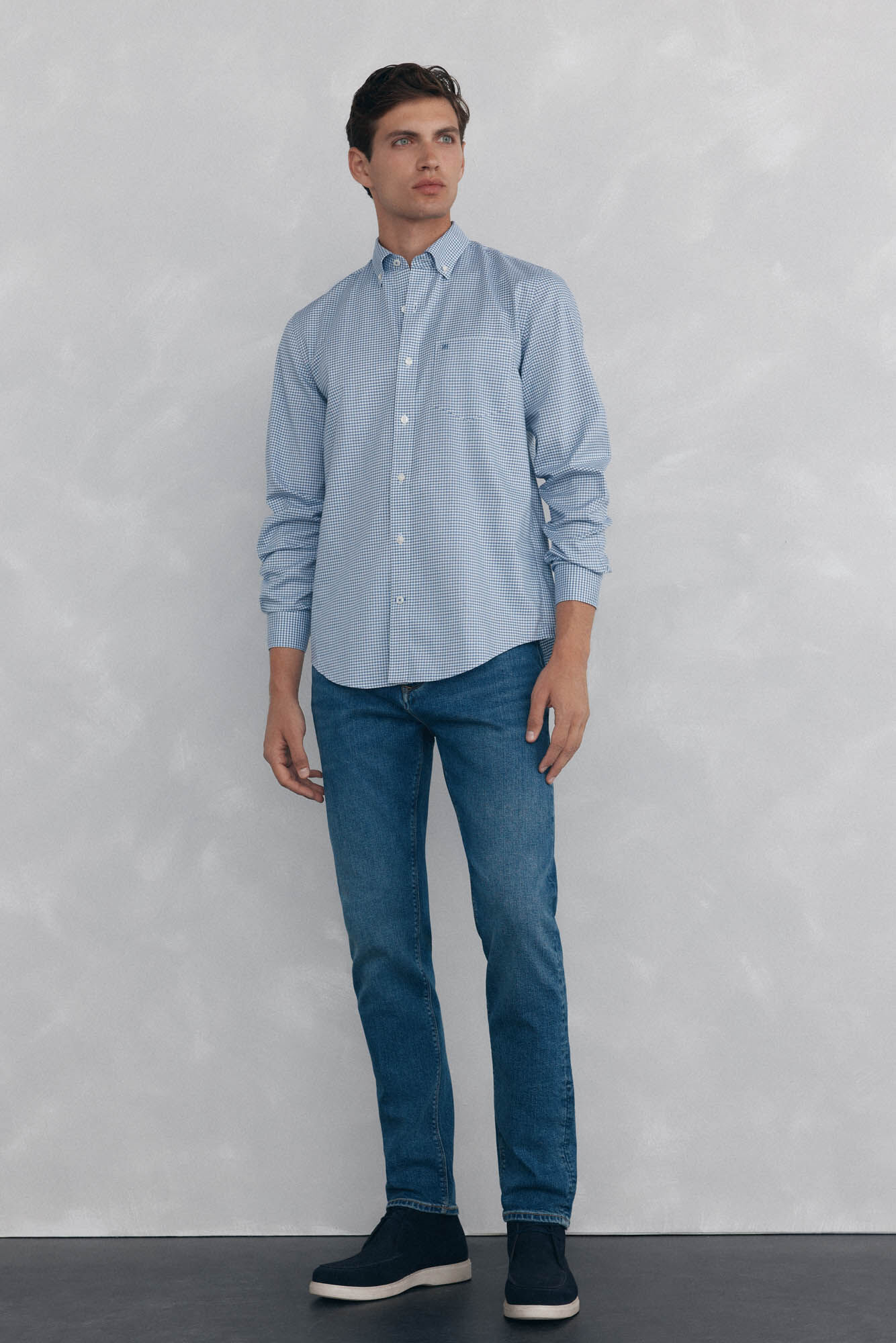 Pedro del Hierro Non-iron Oxford checked shirt