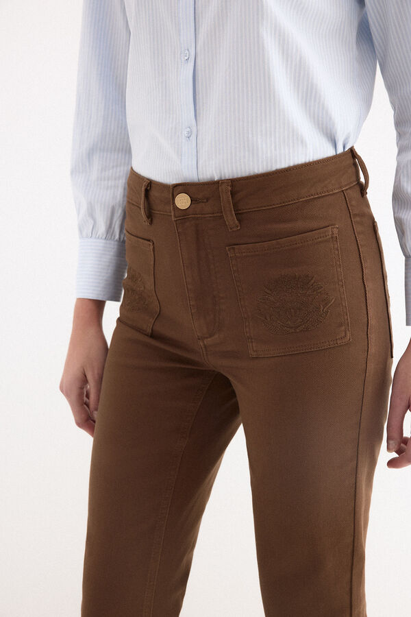 Pedro del Hierro Flare cropped jeans Brown