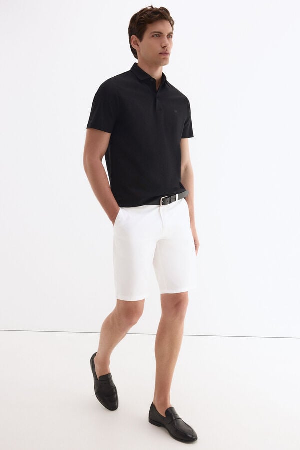 Pedro del Hierro Mercerized polo shirt Black