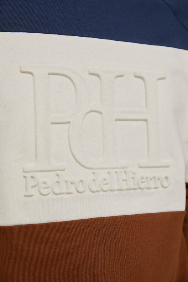 Pedro del Hierro Colour block logo sweatshirt Brown