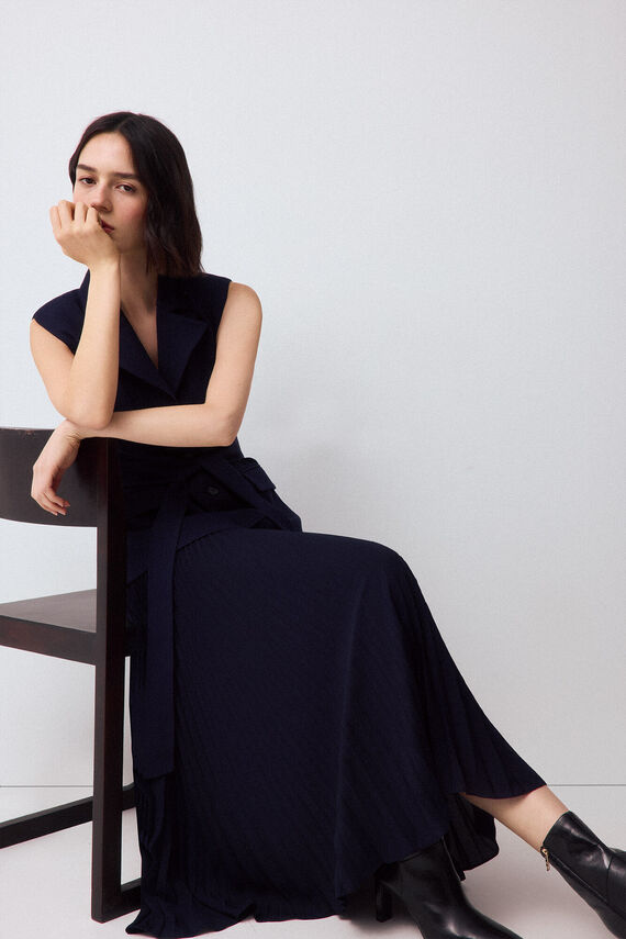 Vestido sastrero plisado