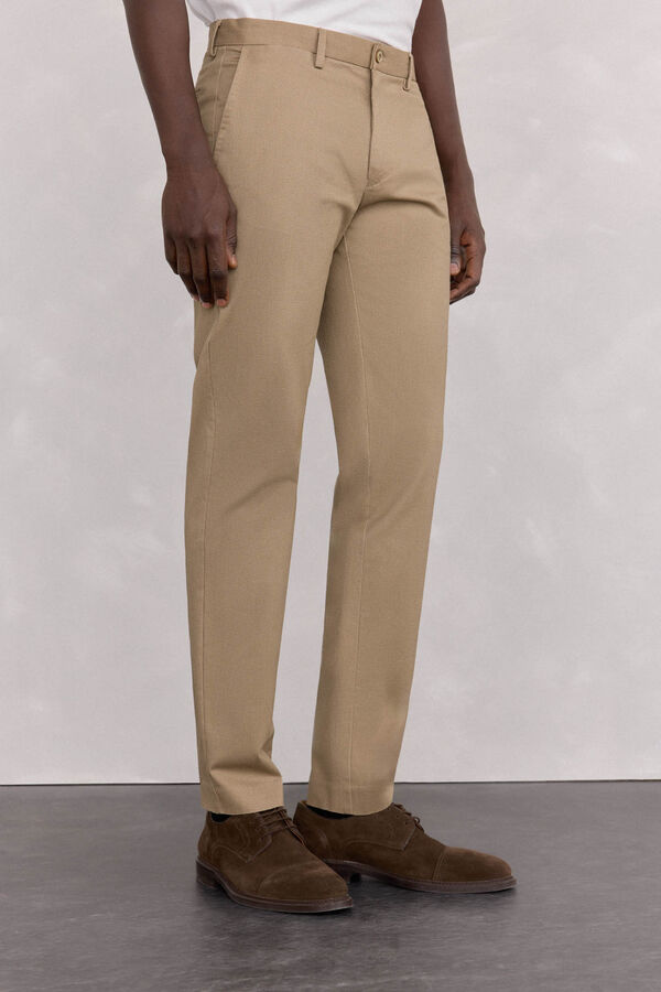 Pedro del Hierro Slim-fit print chinos pants Beige