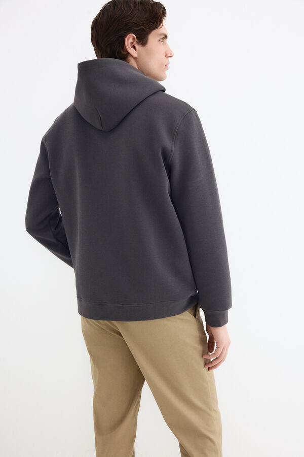 Pedro del Hierro Technical fabric hooded sweatshirt Grey